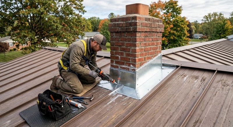 Metal Roof Flashing Repair in Sunbury, OH